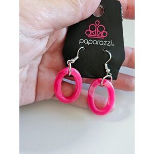 Paparazzi silver tone pink earrings